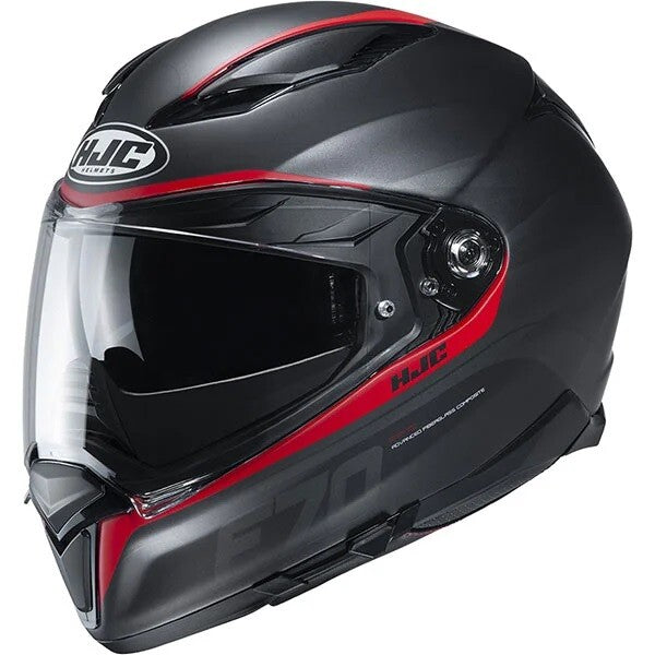 HJC F70 Feron Red Lightweight Fiberglass Full Face Motorcycle Motorbike Helmet