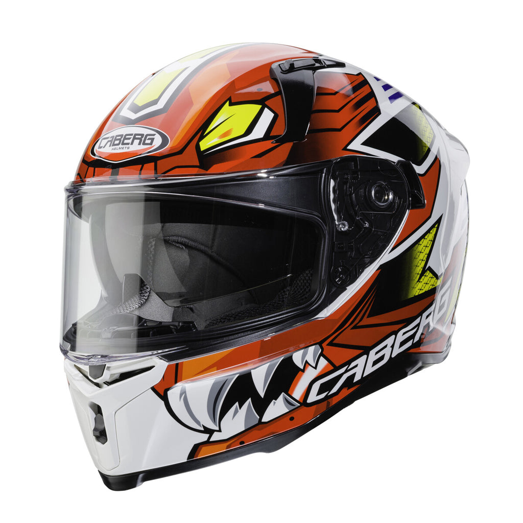 Caberg Avalon Giga Full Face Motorcycle Motorbike Helmet - White Yellow Red