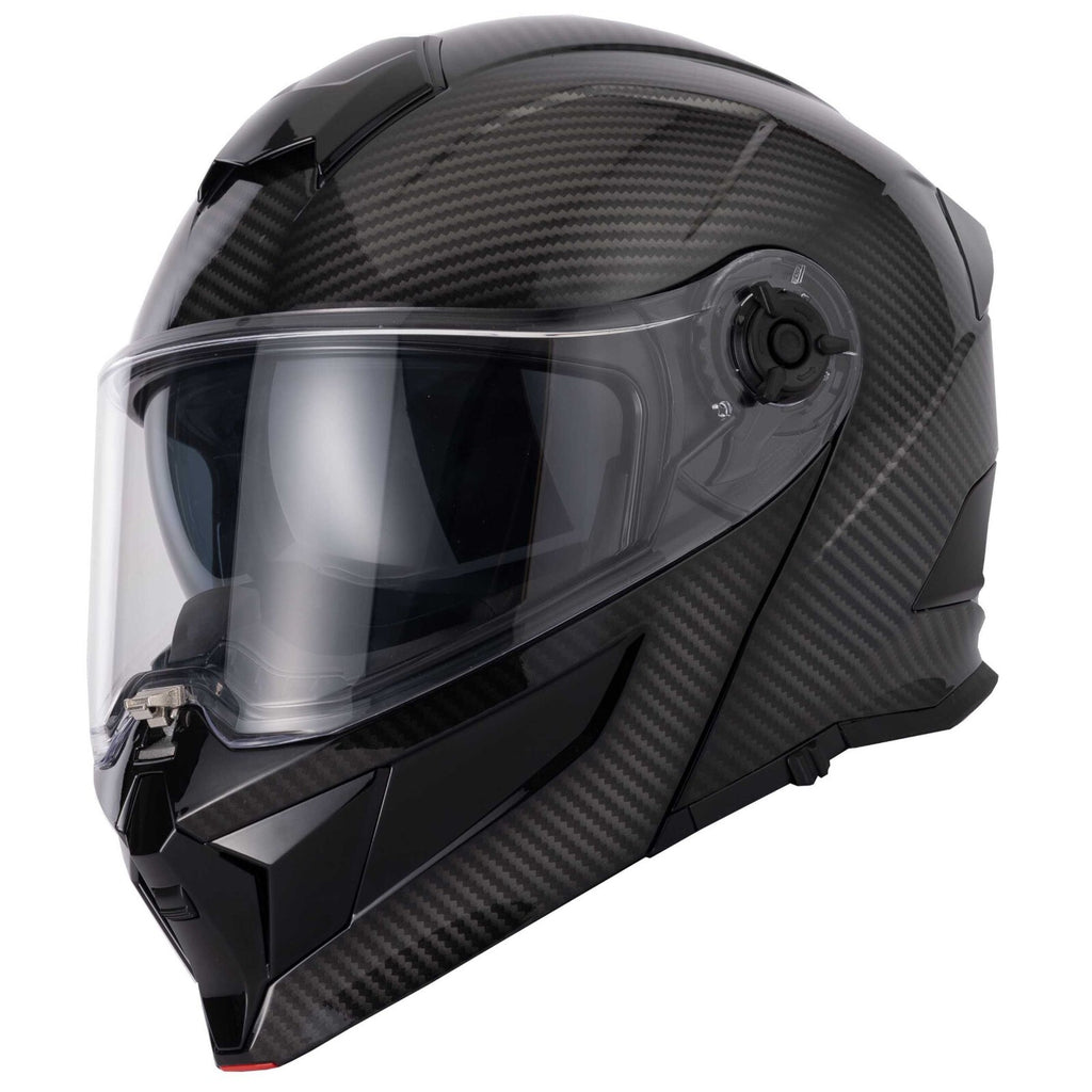 VCAN H276 Sonic Flip Front Carbon Effect ECE 2206 Motorcycle Motorbike Helmet