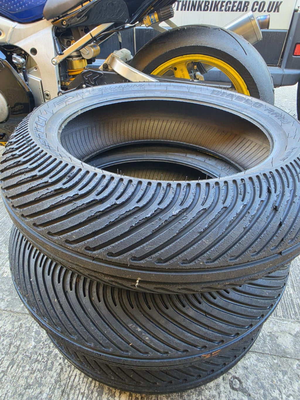 Pirelli Diablo Rain Rear SCR1 Part worn scub motorcycle tyre