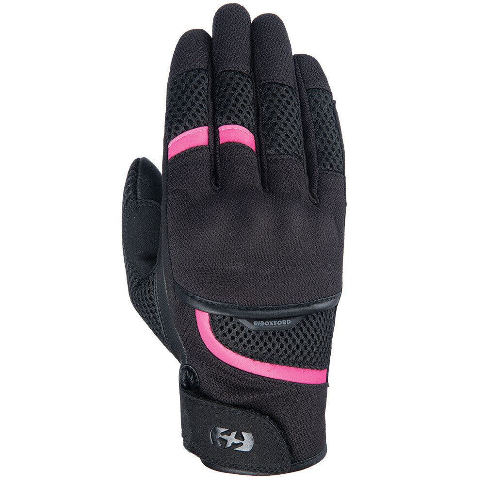 Oxford Brisbane Air Short Vented Ladies Motorcycle Motorbike Gloves Black Pink
