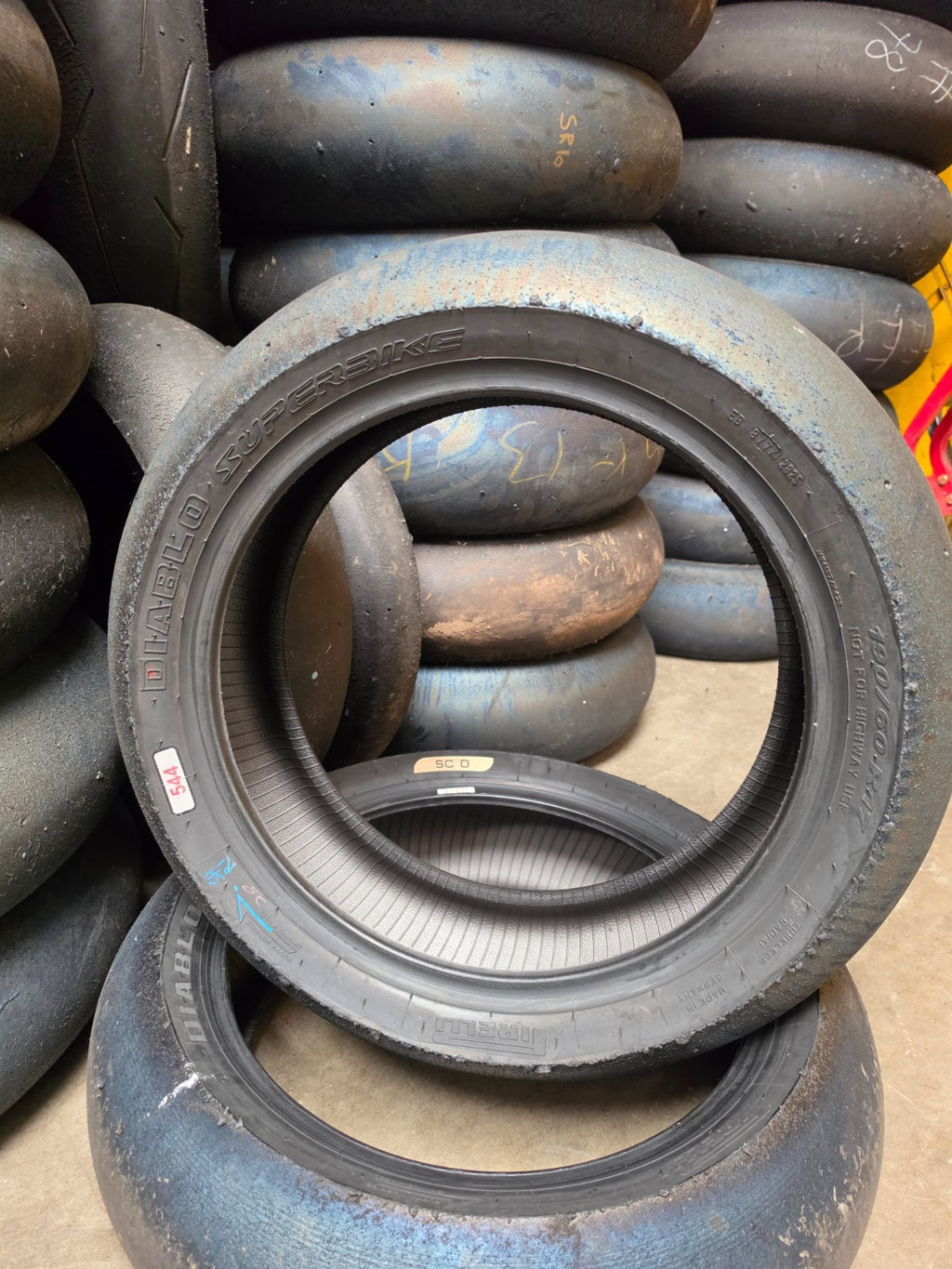 Pirelli Diablo Superbike SC0 190/60-17 Used BSB Scrub Motorcycle Tyre - SR7
