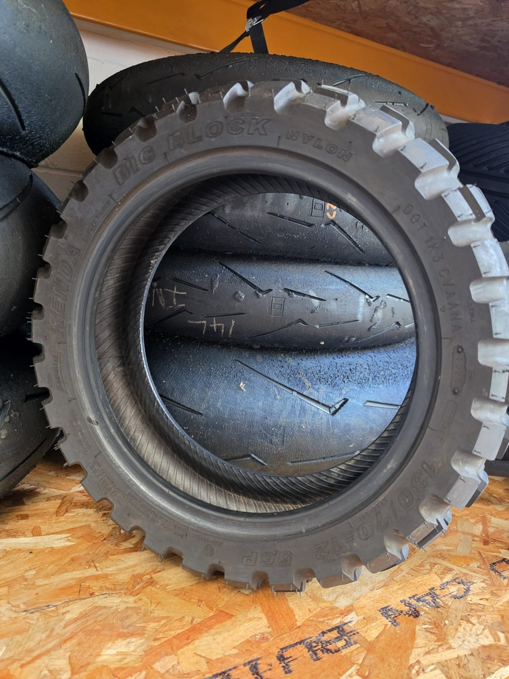 Kenda Big Block 130/70-12 K784 part worn tyre