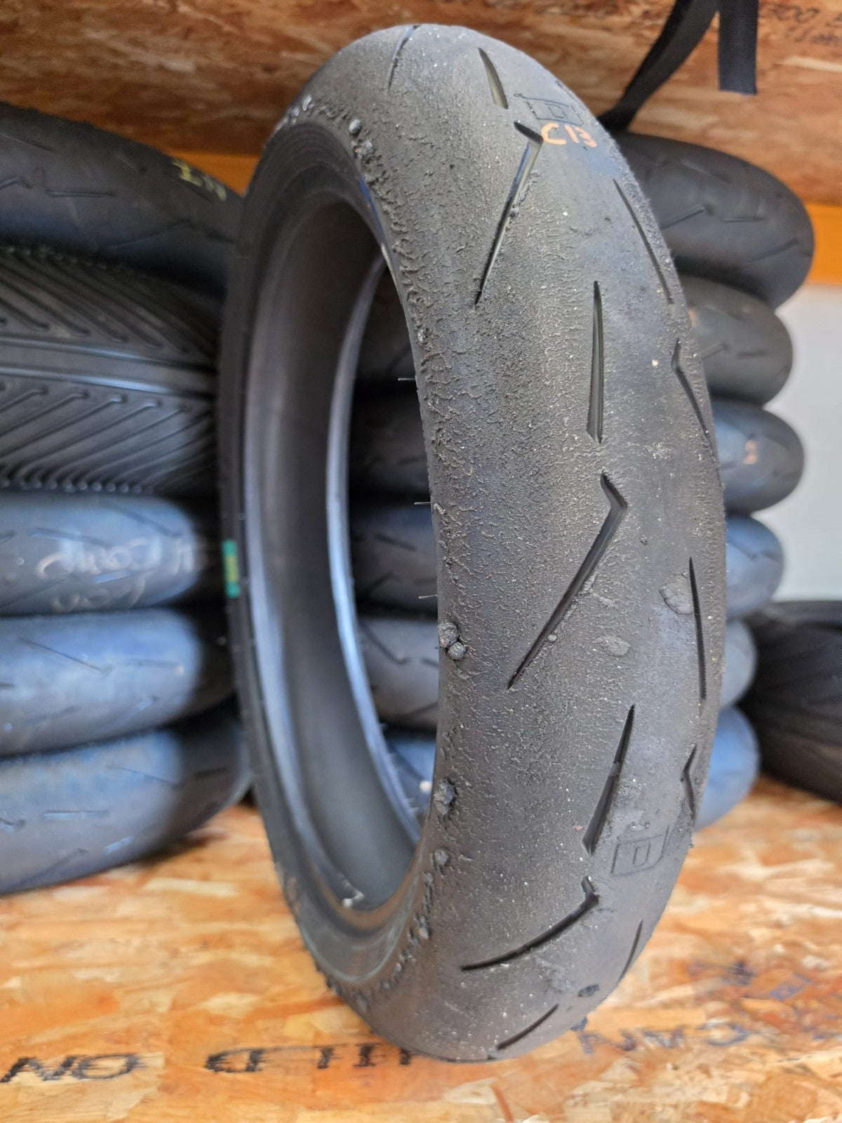Pirelli Diablo Supercorsa SC1 V4 120/70-17 part worn front BSB scrub tyre 2026