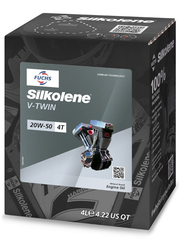 Fuchs Silkolene V-Twin 20W/50 Mineral Motorcycle Motorbike Engine Oil - 4L