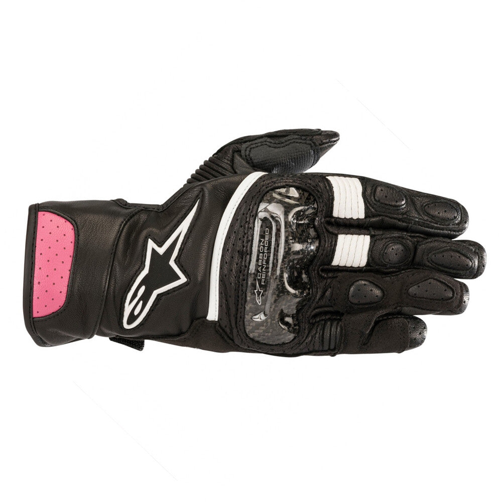 Alpinestars Stella SP-2 v2 Leather Mid Motorcycle Motorbike Gloves Black Fuchsia