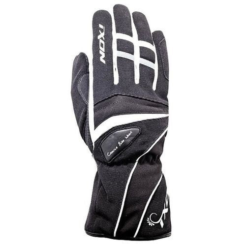 Ixon Ladies Pro Donna HP Waterproof Motorcycle Motorbike Textile Glove Black Wht