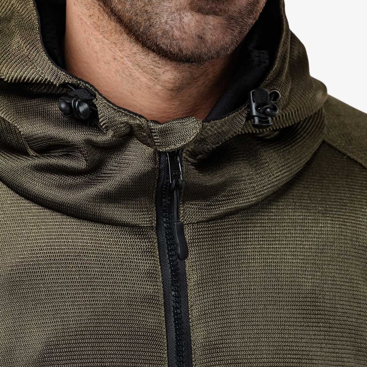 Spada Hooded Air CE Mesh Motorcycle Motorbike Vented Jacket Olive Green