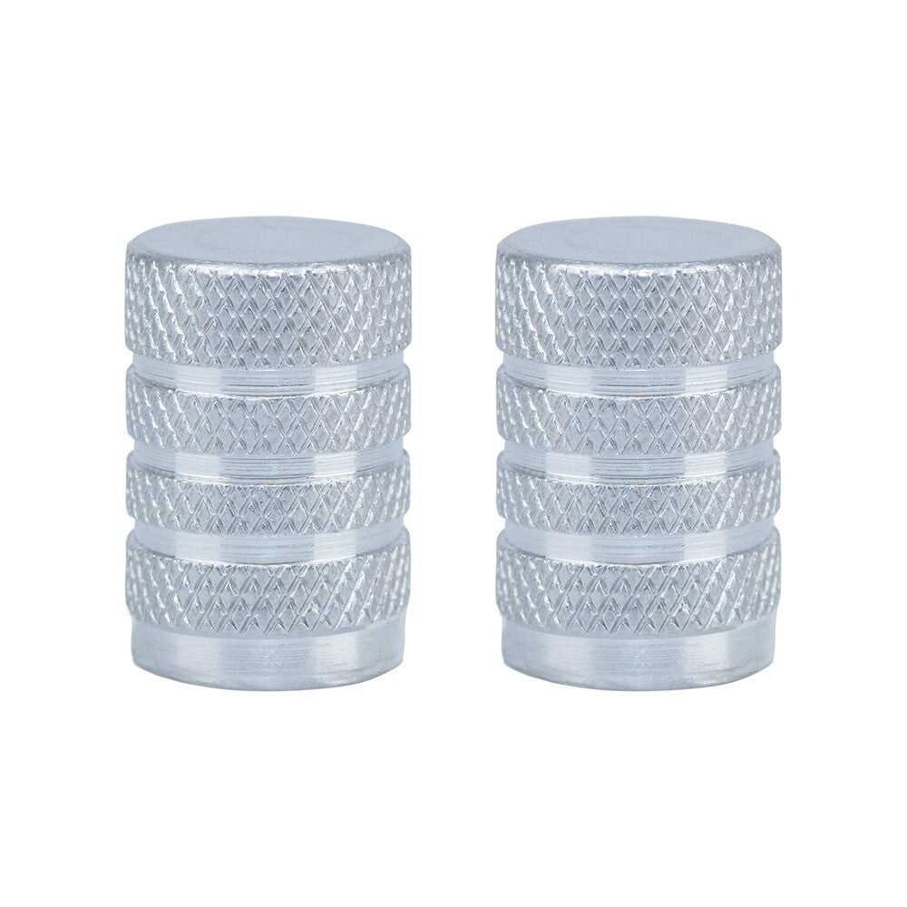 GT Moto Universal Silver Valve Caps (pair)  inc. Internal O'Ring GTM50048