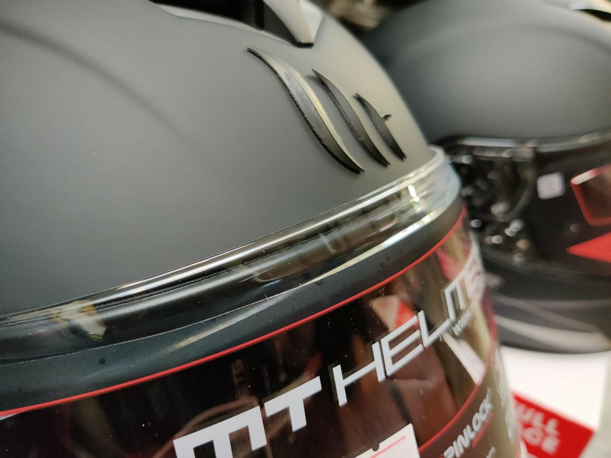 MT Rapide Fiberglass Motorcycle Motorbike Plain Matt Black - Free Pinlock