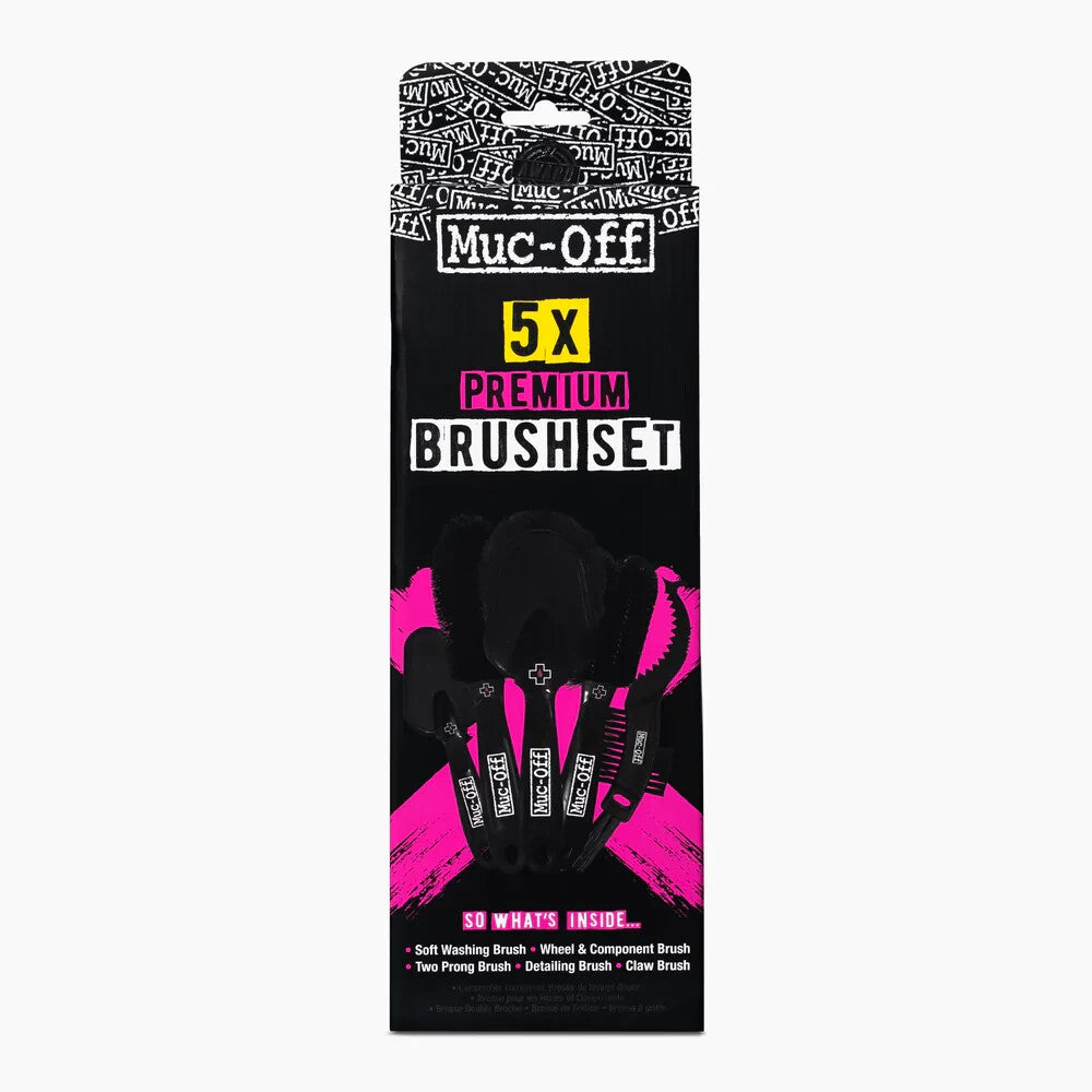 Muc Off 5x Premium Detailing Brushes Motorcycle Motorbike Cleaning Brush Set
