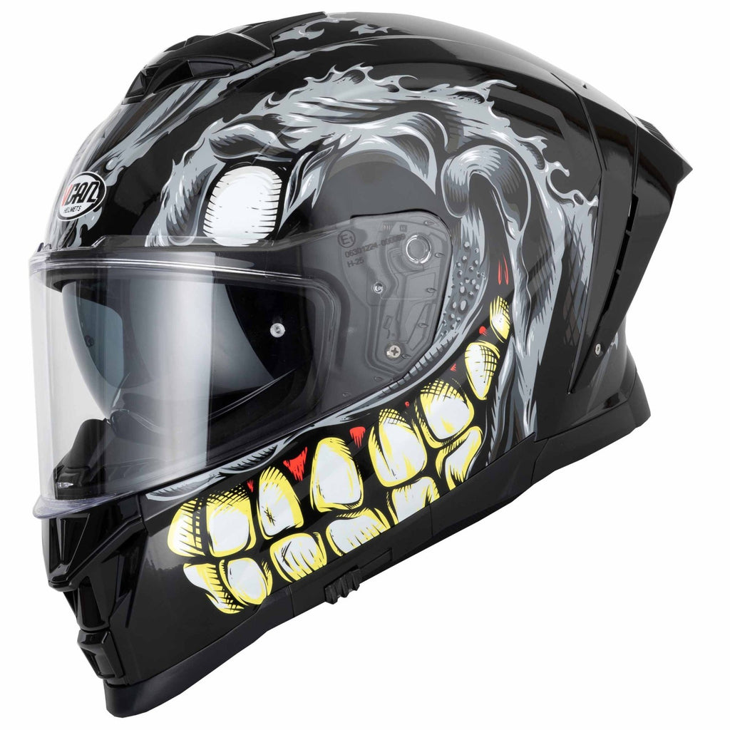 Vcan H162 Facestroke Grey ECE2206 ACU Gold Motorcycle Motorbike Full Face Helmet