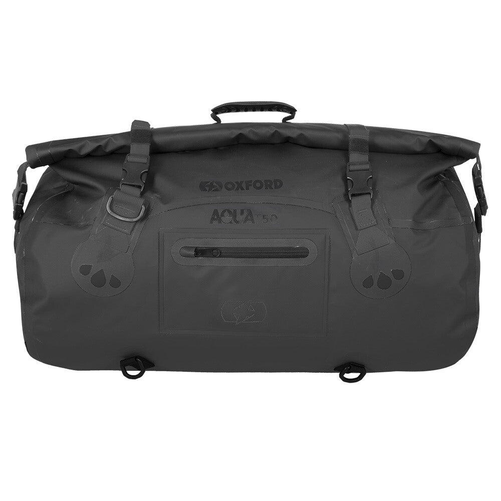 Oxford AQUA T-50 Waterproof Motorcycle Motorbike 50 Litre Roll Bag - Black