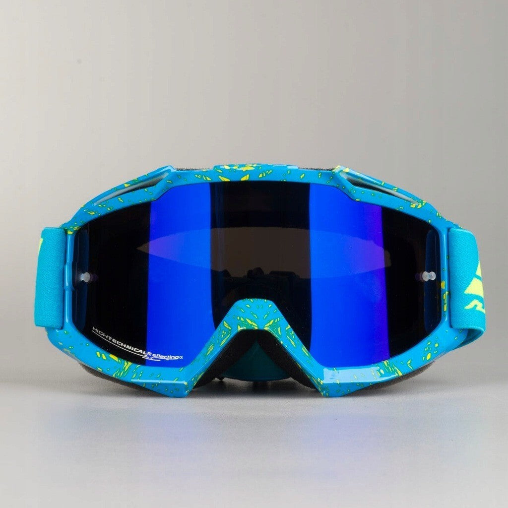 Shot Iris Scratch Blue/Neon Yellow Motocross Goggles