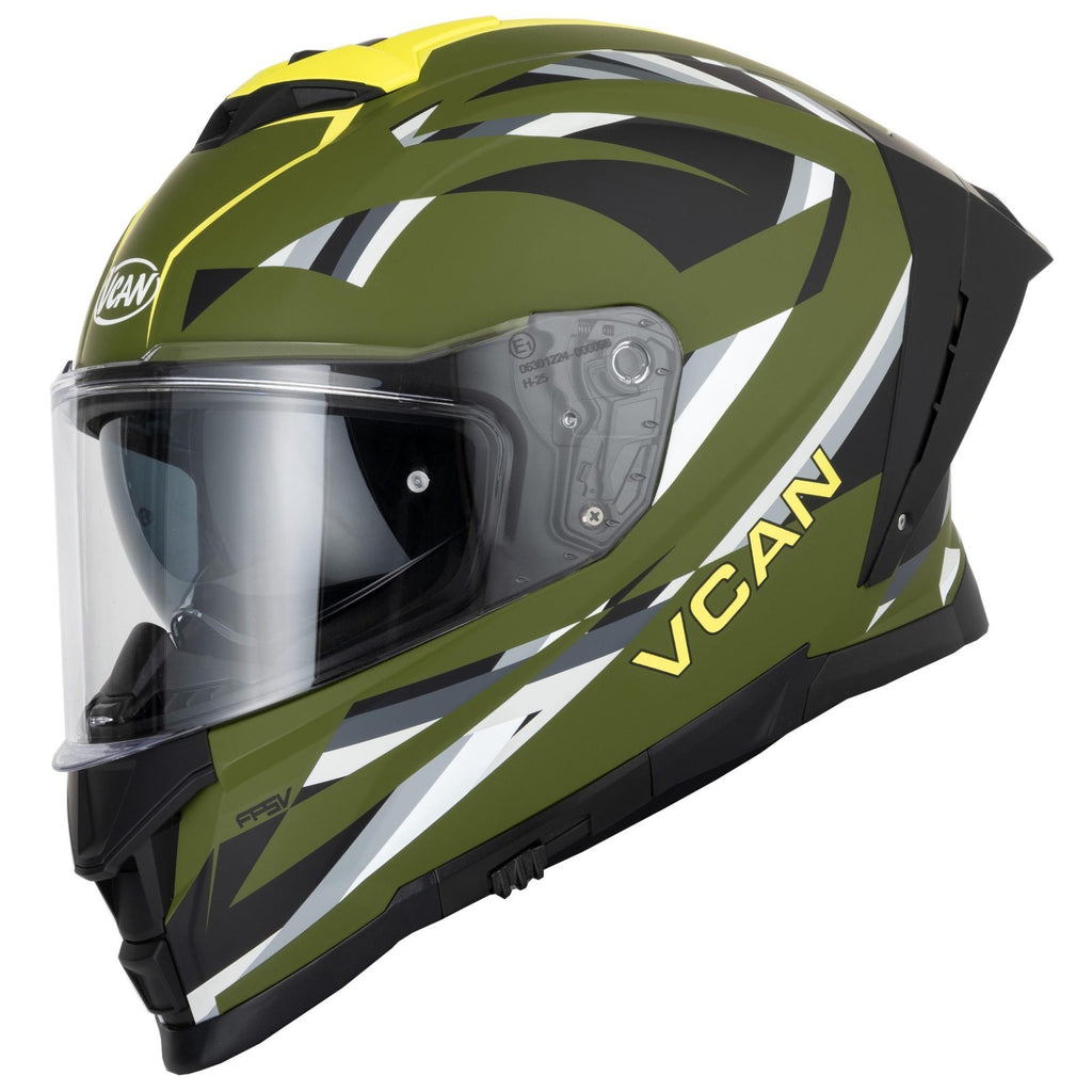 Vcan H162 Lifeforce Green ECE2206 ACU Gold Motorcycle Motorbike Helmet