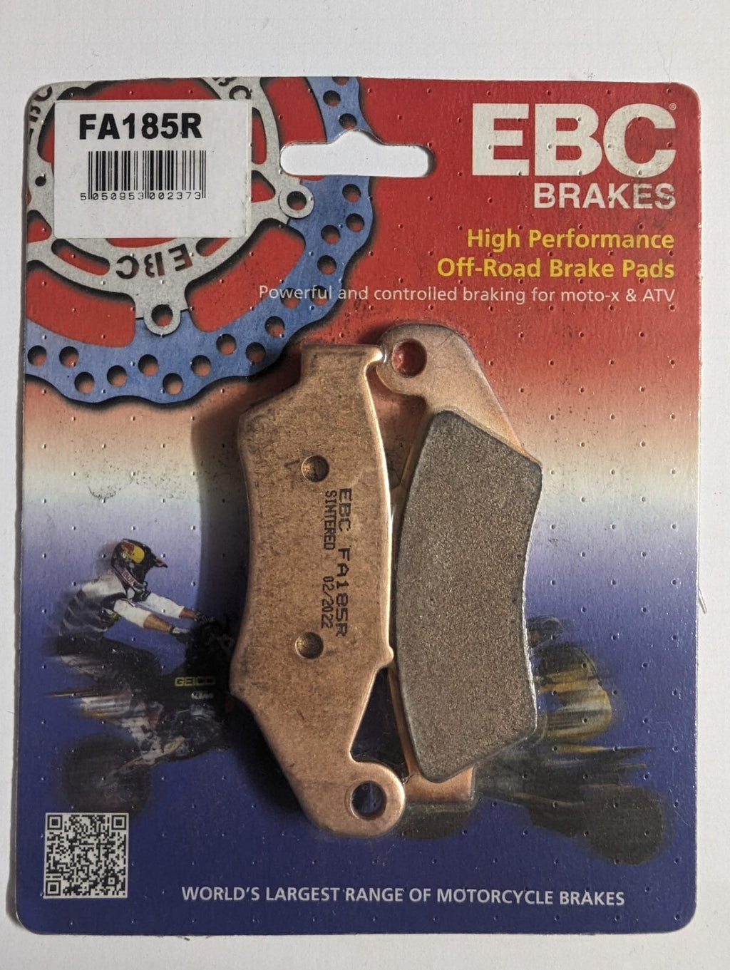FA185R EBC Sintered FRONT Disc Brake Pads (1 Set) Fits HONDA CR250 (1995 to 2007