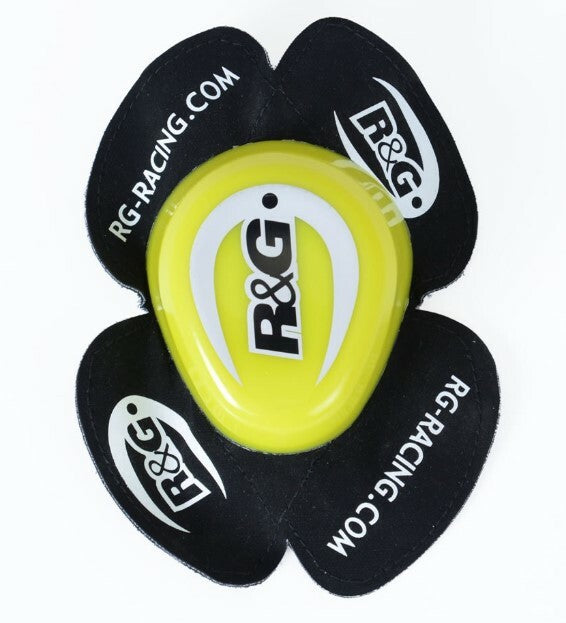 R&G Aero Yellow Pair of Motorcycle Motorbike Knee Sliders Road Race Track Day