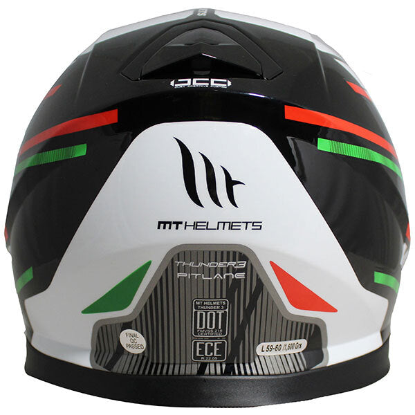 MT Thunder 3 SV Pitlane Motorcycle Motorbike Full Face Helmet Gloss Red White