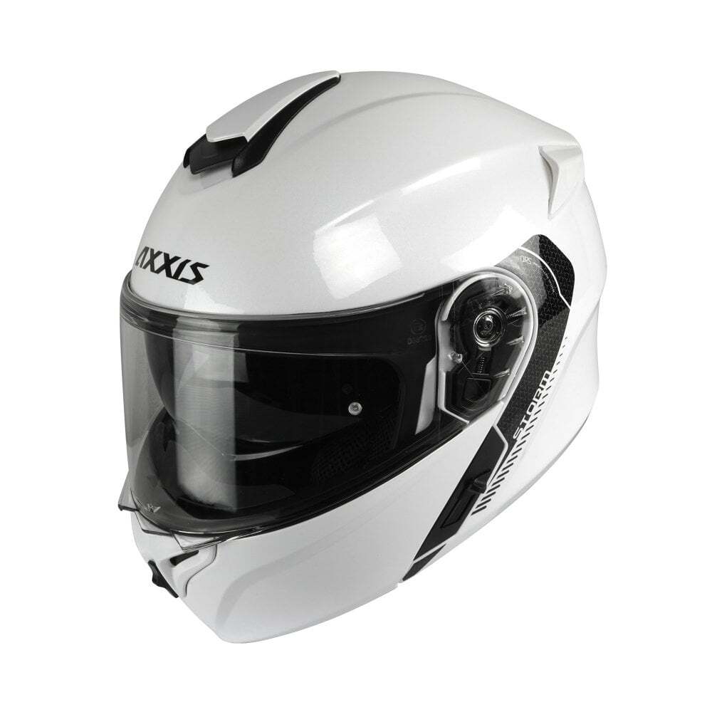 Axxis Storm SV Solid A0 Flip Modular Motorcycle Motorbike Helmet Gloss White