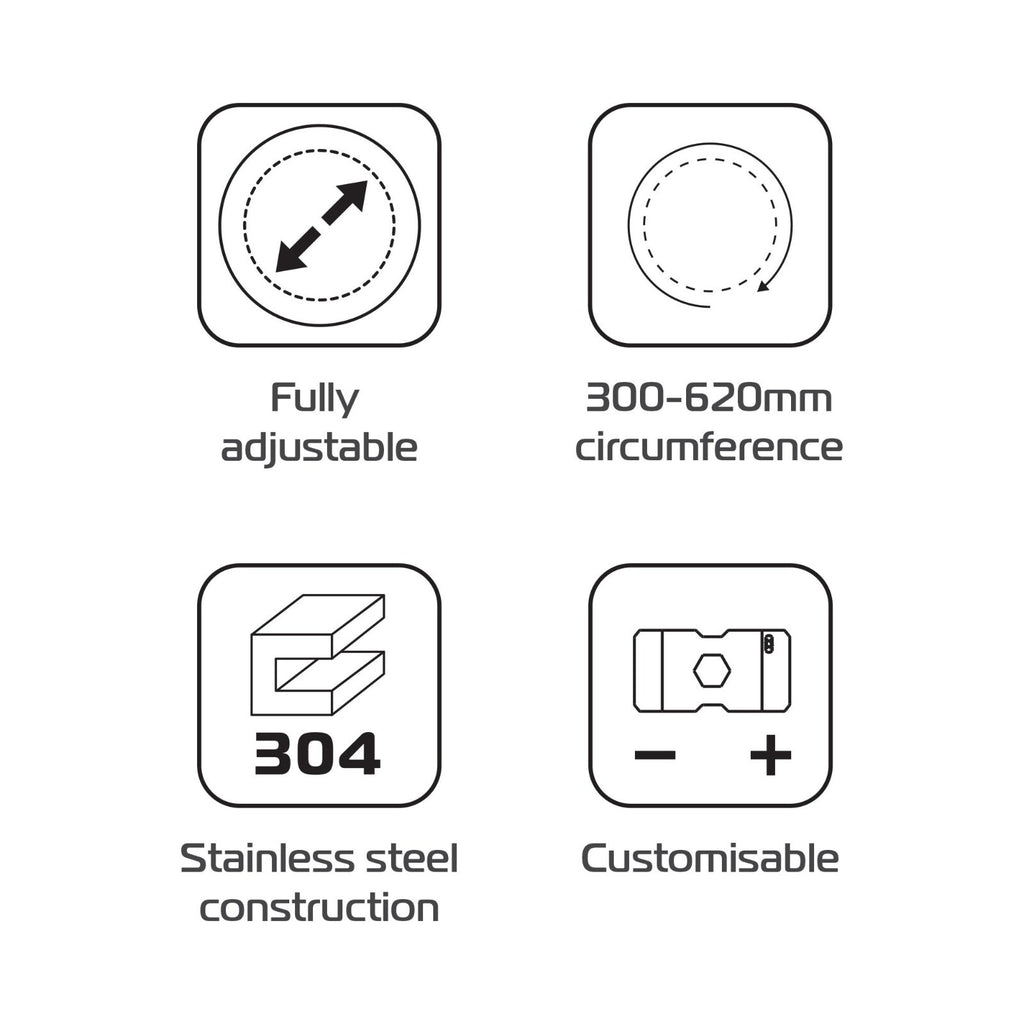 Oxford Fully Adjustable Stainless Steel Motorcycle Motorbike Exhaust Protector