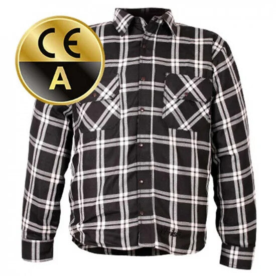 Weise Redwood Aramid Lined Armoured Motorcycle Motorbike Textile Shirt White Chk