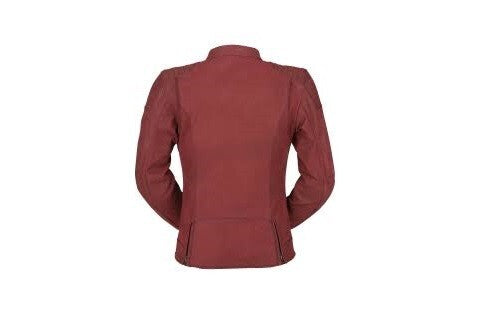 Furygan Ladies Retro Motorcycle Leather Jacket Debbie - Bordeaux/Burgundy