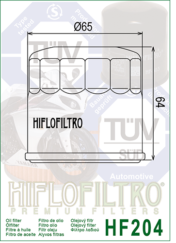 Hiflo Filtro HF204 Motorcycle Motorbike Oil Filter Replace Honda Kawasaki Yamaha