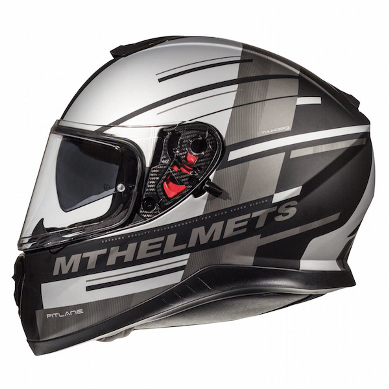 MT Thunder 3 SV Pitlane Motorcycle Motorbike Full Face Helmet Matt Grey / Black