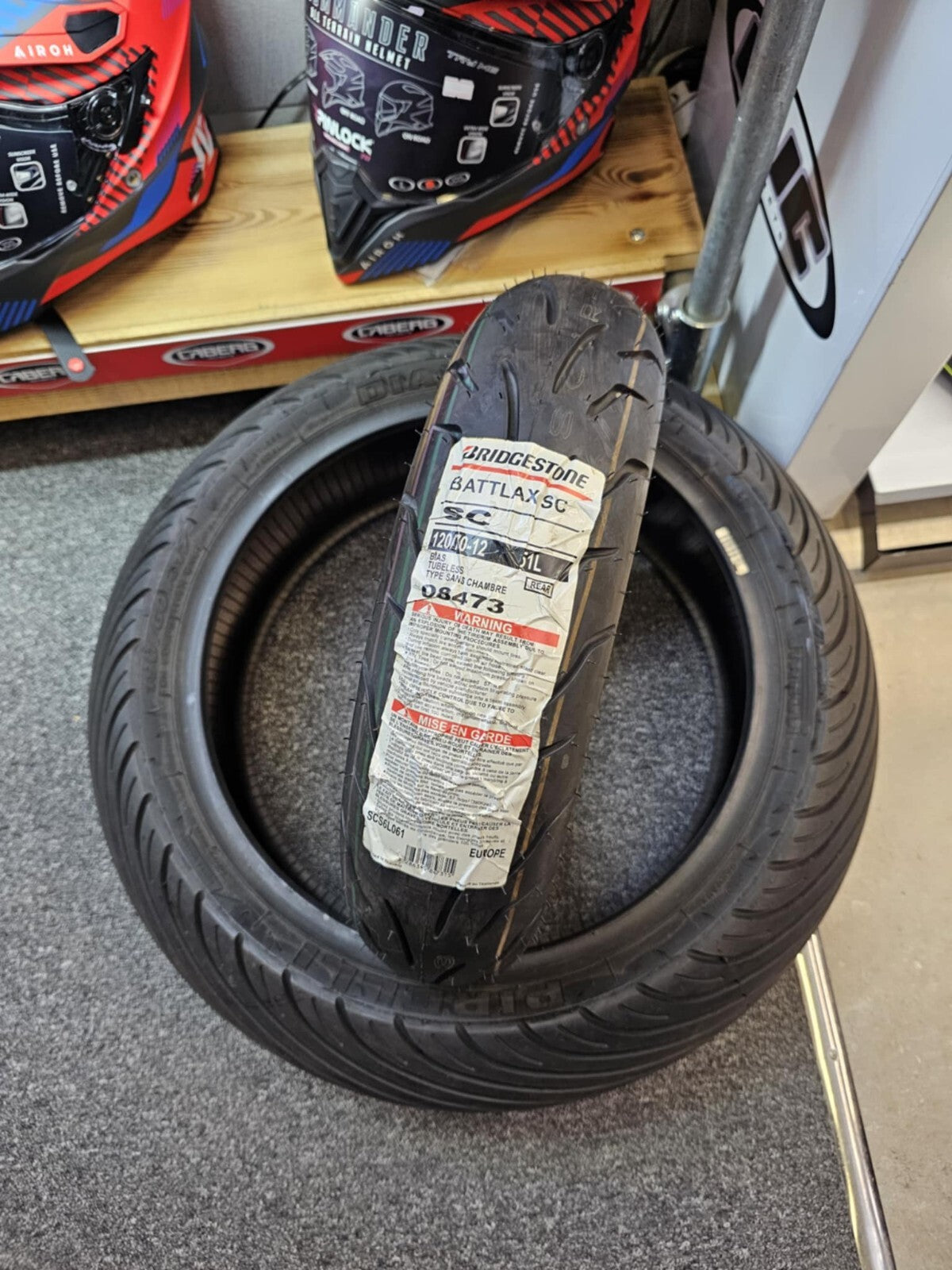 Ex Showroom Single Unused Bridgestone Battlax SC Tubeless Rear Tyre 120/70-12