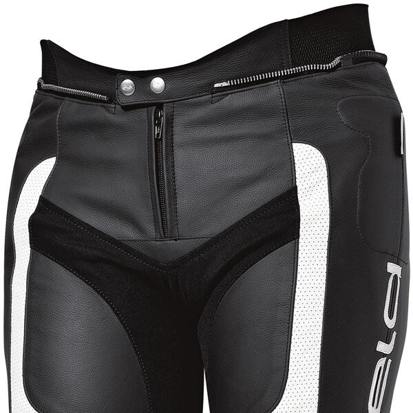 Held Rocket II Leather Motorcycle Motorbike Pants - Black / White - EU60