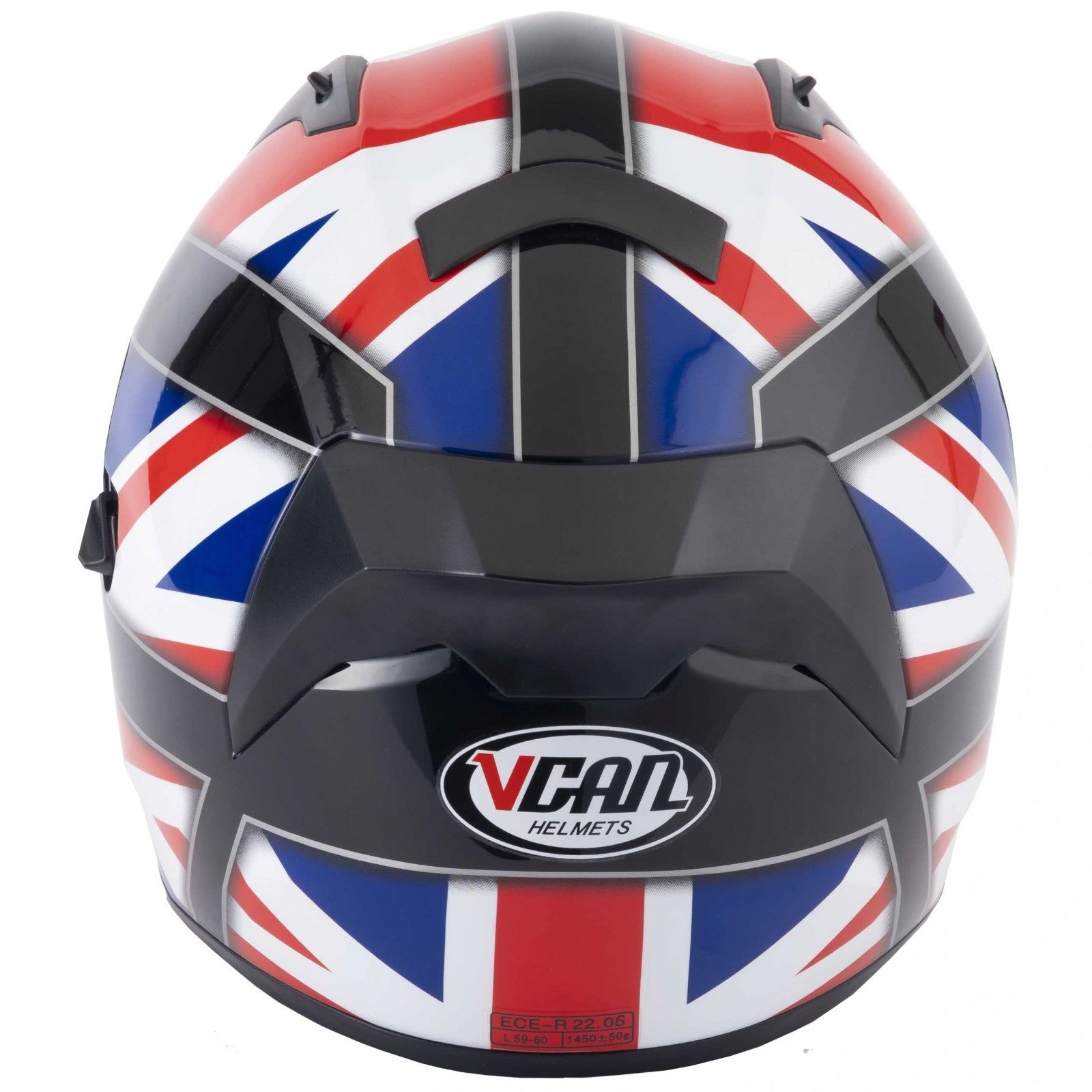 VCAN H128 Full Face Union Jack ACU Gold ECE 2206 Motorcycle Motorbike Helmet