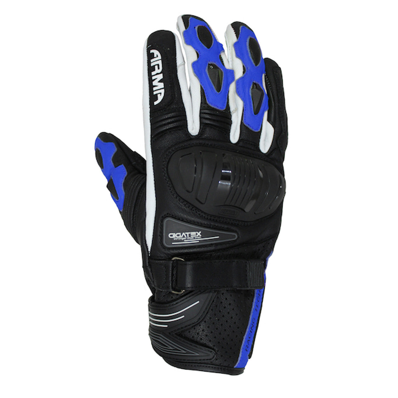 ARMR Moto Shiro S880 Aramid Lined Motorcycle Motorbike Sports Glove - Black Blue