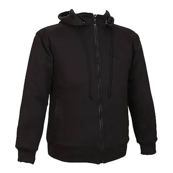 Weise Stealth CE AA Armoured Zip Front Motorcycle Motorbike Hoodie - Black