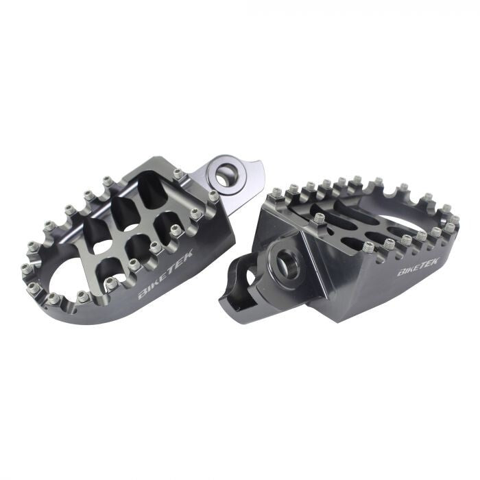 BikeTek MX Forged Wide Platform Footpegs Suzuki Gun Metal - Suzuki RMZ 08 - 09