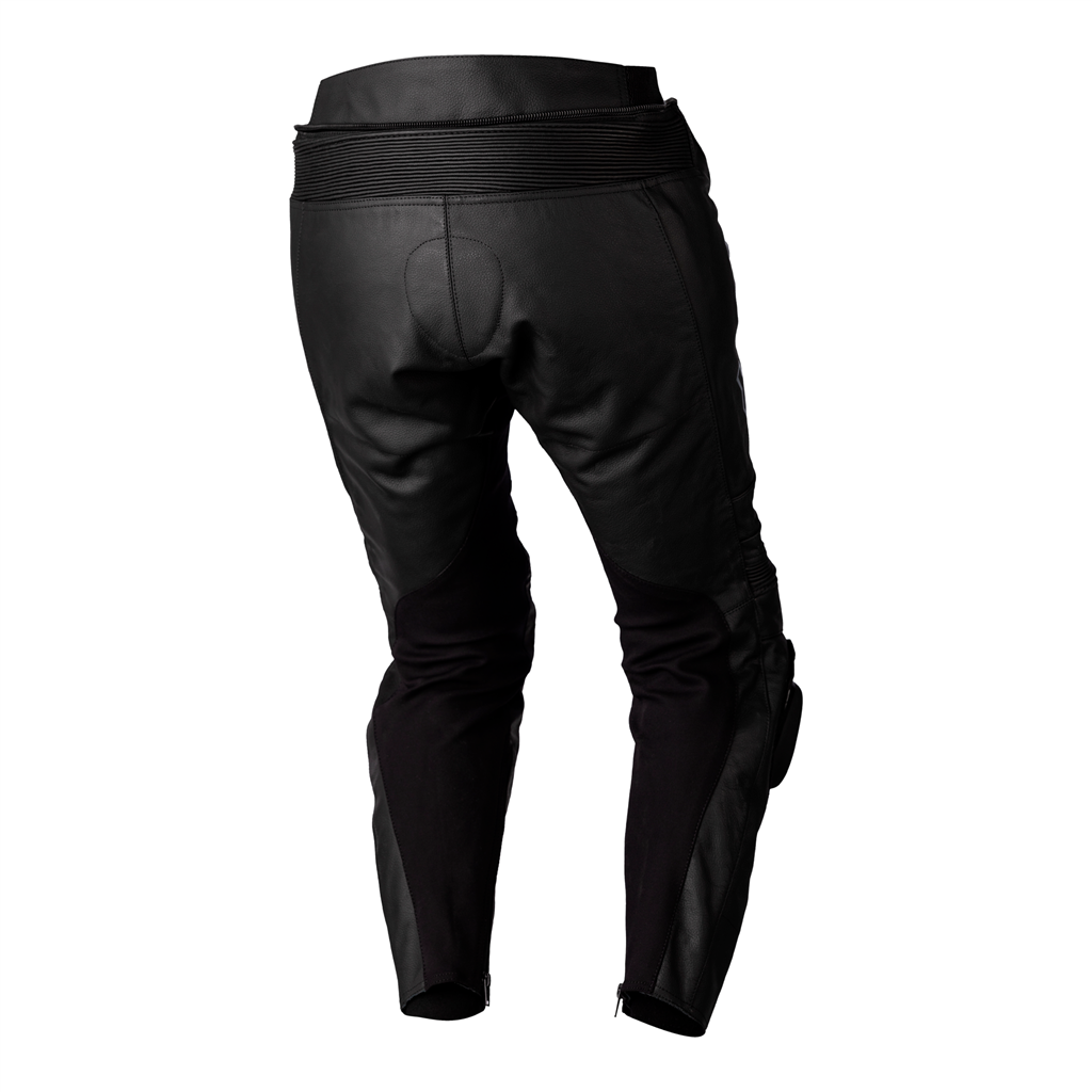 RST S1 CE AAA Leather Motorcycle Motorbike Short Leg Trousers Jeans - Black