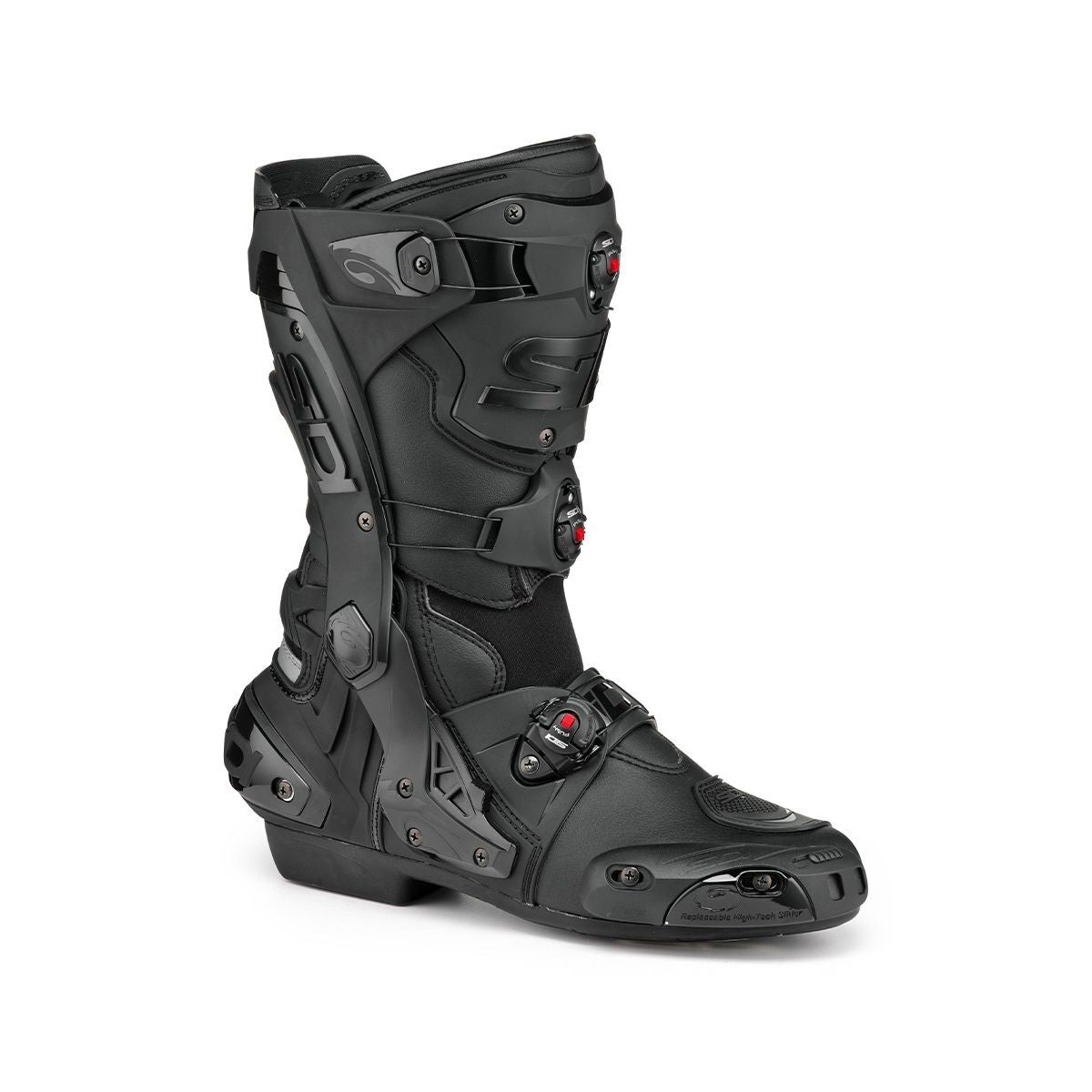 Sidi Rex Sports Race Track Day Adjustable Motorcycle Motorbike Boots Black Black