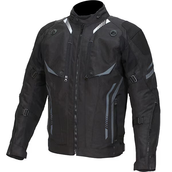 Weise Vertex Waterproof All Season Textile Motorcycle Motorbike Jacket - Black