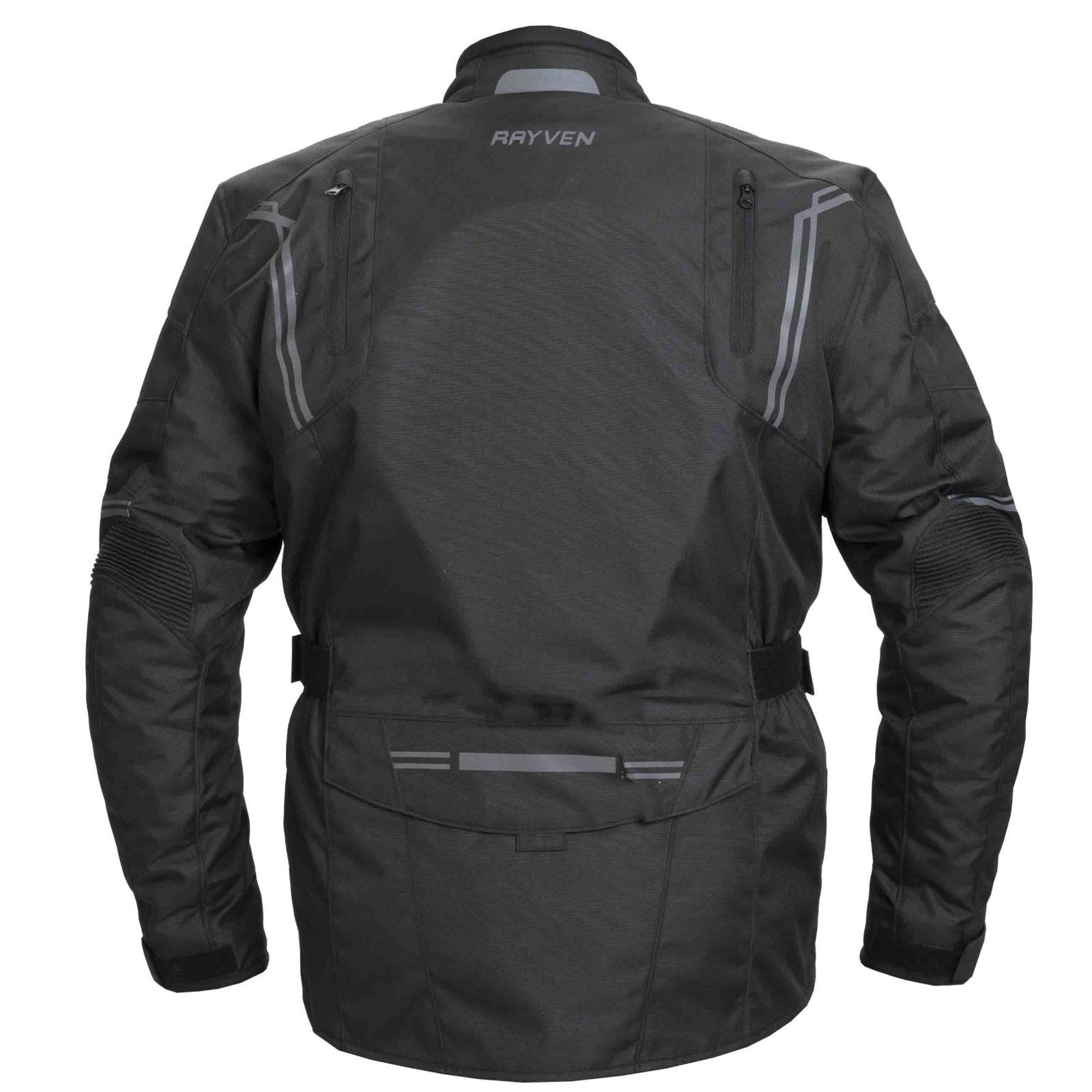 Rayven Taylor Black CE Rated Textile Waterproof Motorcycle Motorbike Jacket