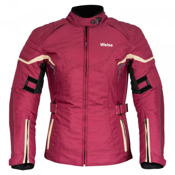 Weise Ladies Nashua Waterproof Motorcycle Motorbike Textile Jacket - Wine Red