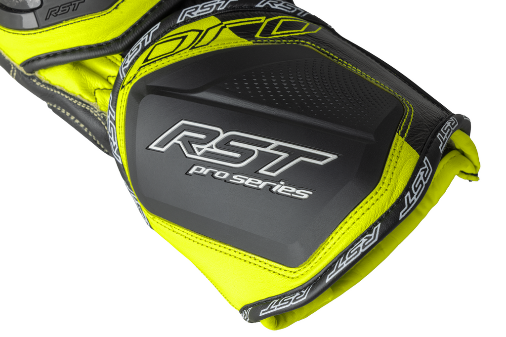 RST Pro Series GP D3O Kangaroo Leather Sports Track Motorcycle Bike Glove Yellow