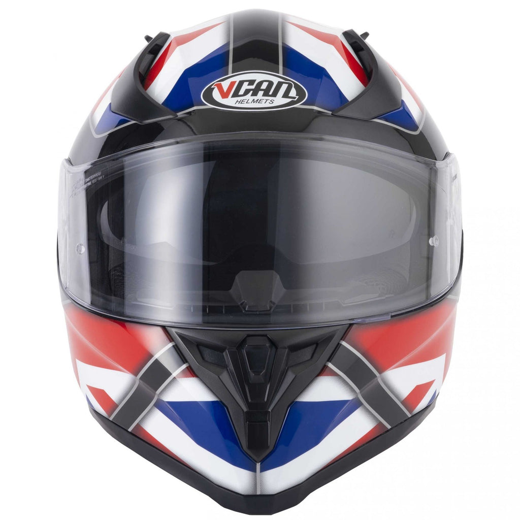 VCAN H128 Full Face Union Jack ACU Gold ECE 2206 Motorcycle Motorbike Helmet