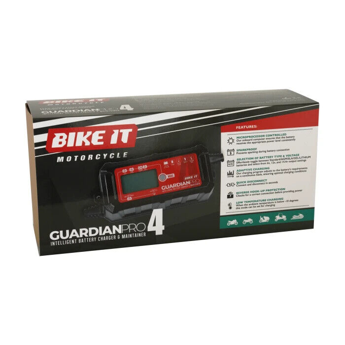 Bike It Guardian Pro 4 Intelligent Lithium Battery Charger Maintainer 6v 12v