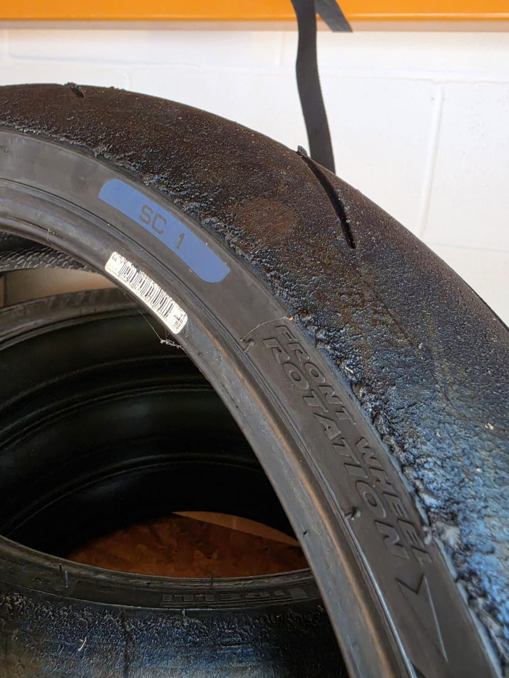 Pirelli Diablo Supercorsa SC1 V4 120/70-17 part worn front BSB scrub tyre