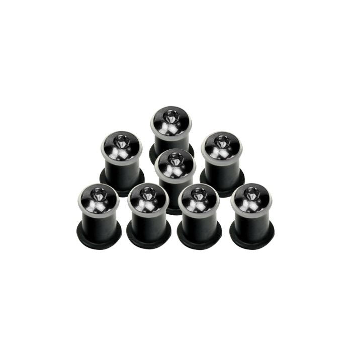 Bike It Motorcycle Motorbike Fairing Bolts Black Screws- Nuts And Rubbers