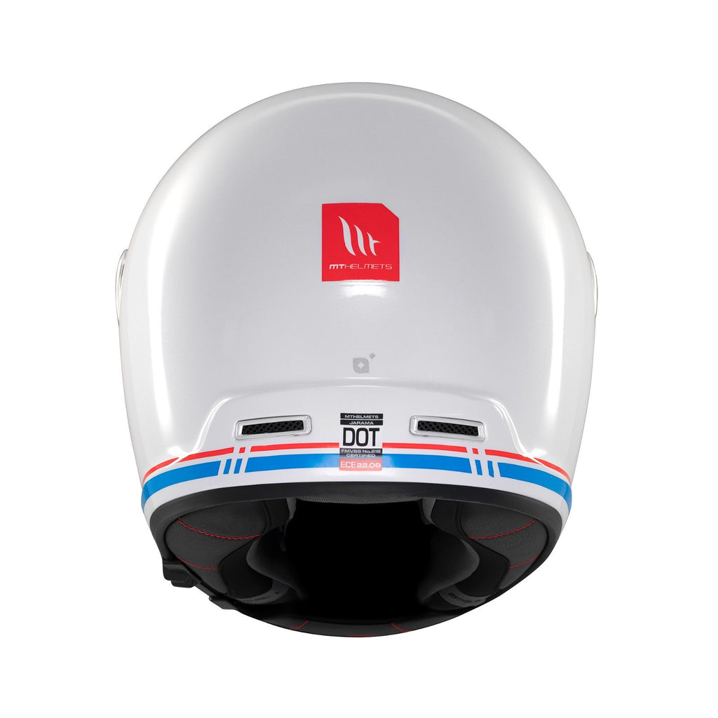 MT Jarama SV Plain Gloss White Classic Style Motorcycle Motorbike Helmet