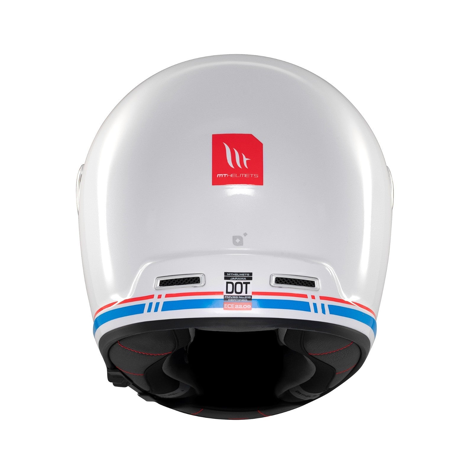 MT Jarama SV Plain Gloss White Classic Style Motorcycle Motorbike Helmet