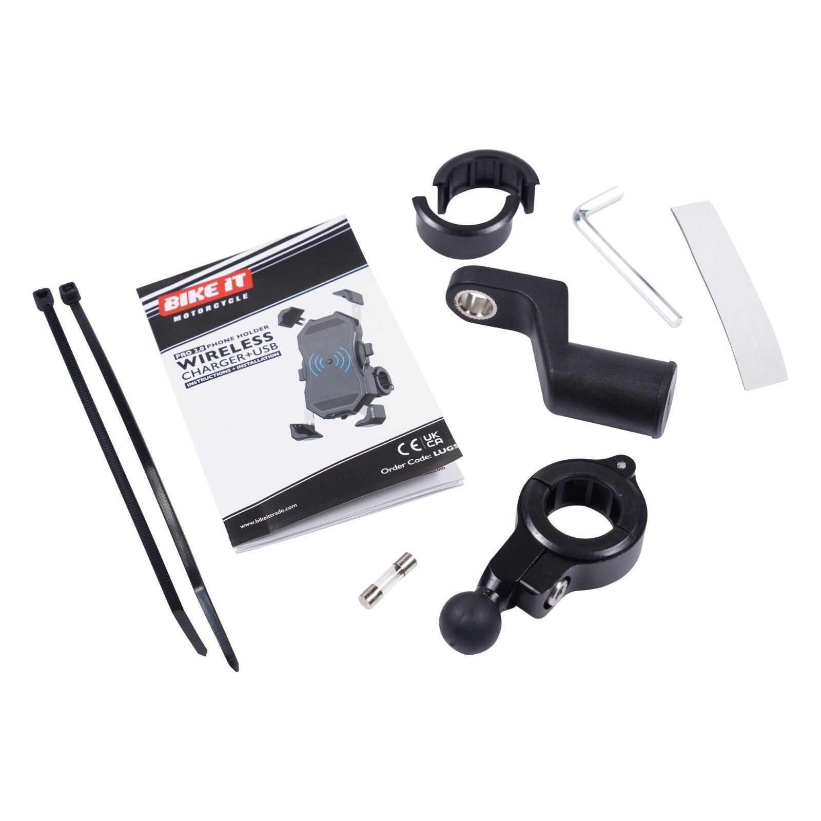 Bike It Pro2 Motorcycle Motobike Wireless Phone Charger Cradle with USB Port