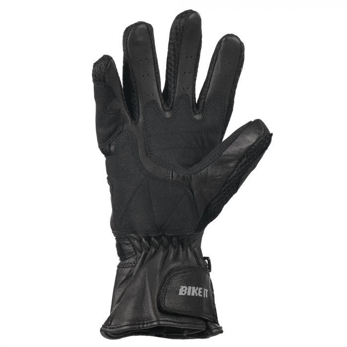 Bike It Triple Black Air Vented Mesh Summer Motorcycle Motorbike Glove