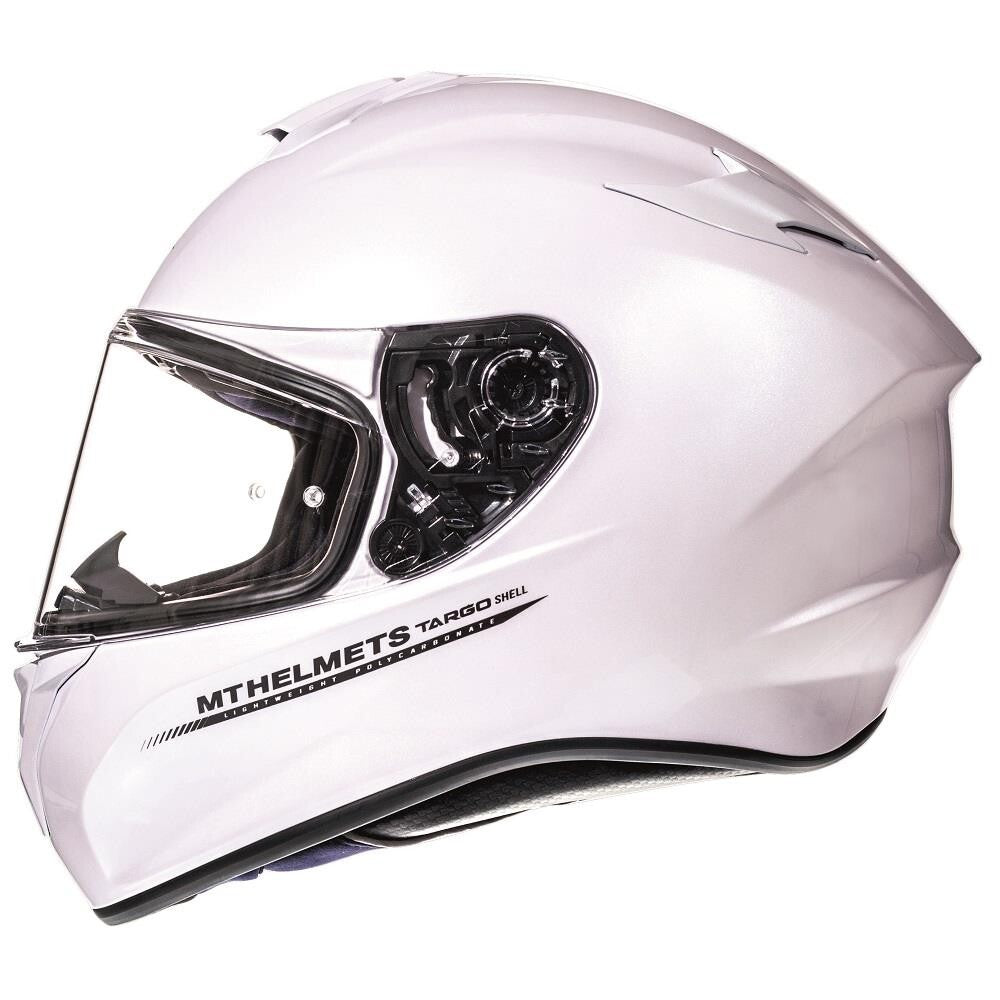 MT Targo Full Face Motorcycle Helmet Solid A0 Gloss Pearl White