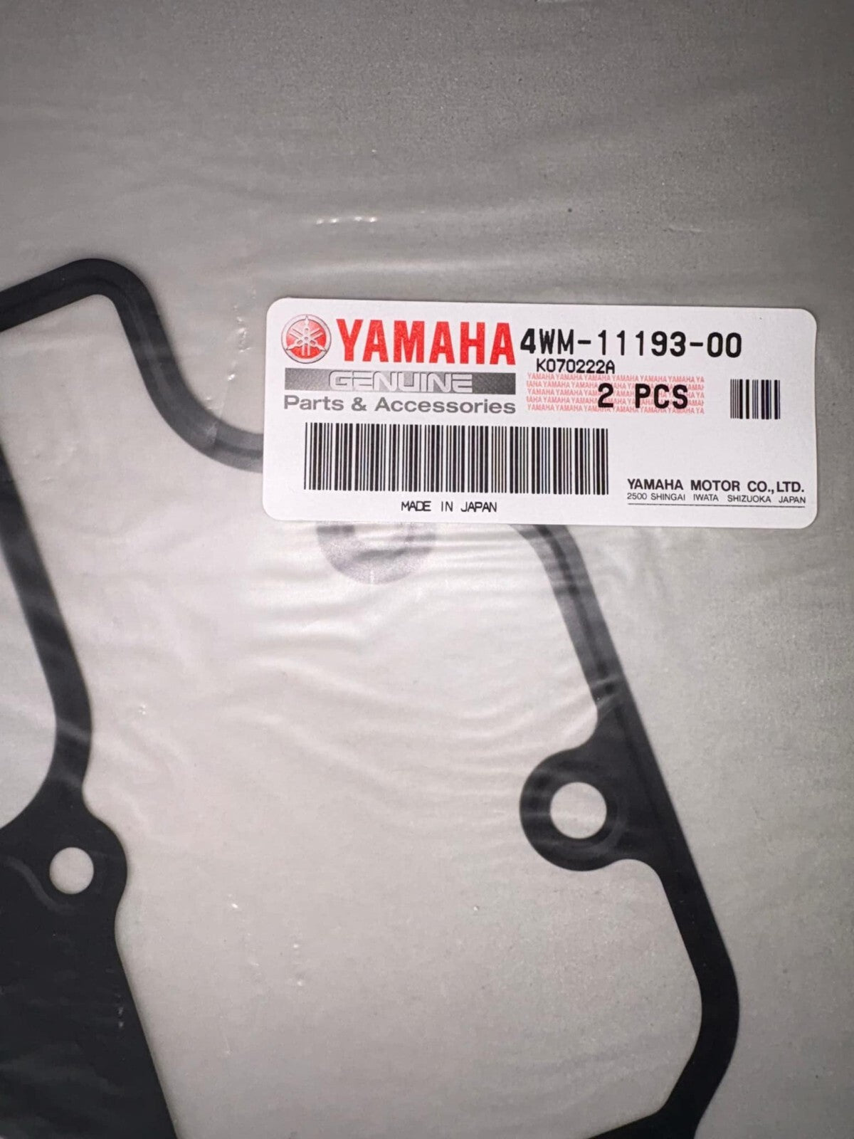 Genuine Yamaha  XV1600 99-03 Cylinder Head 1, Cover Gasket 2 Pack - 4WM-11193-00